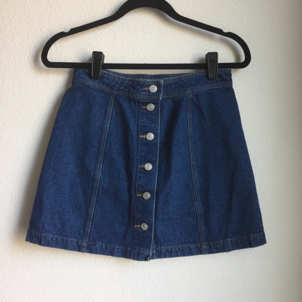Button Jean Skirt